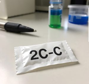 Buy Pure 2C-C Canada – 99.9% high-purity 2C-C HCl crystal in sealed ChemLabs Canada vial, GC-MS/NMR certificate visible, NOC-compliant lab-tested research chemical for Canadian forensic buyers.