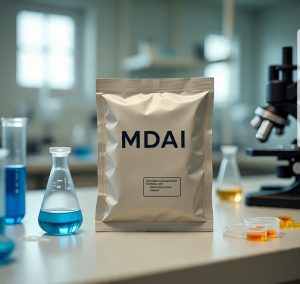 Buy Pure MDAI Canada – 99.9% high-purity MDAI HCl crystal in sealed ChemLabs Canada vial, GC-MS/NMR certificate visible, NOC-compliant lab-tested research chemical for Canadian forensic buyers.