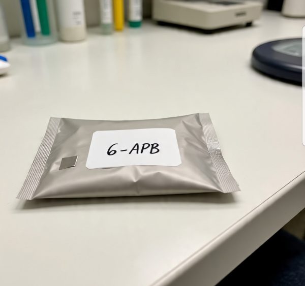 Buy Pure 6-APB Canada – 99.9% high-purity 6-APB HCl crystal in sealed ChemLabs Canada vial, GC-MS/NMR certificate visible, NOC-compliant lab-tested research chemical for Canadian forensic buyers.