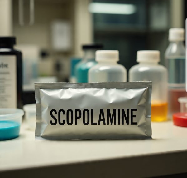 Buy Scopolamine Canada – USP-grade scopolamine HBr powder in sealed ChemLabs vial, 99.9% purity with chiral HPLC/NMR certificate, lab-tested research chemical for Canadian buyers.