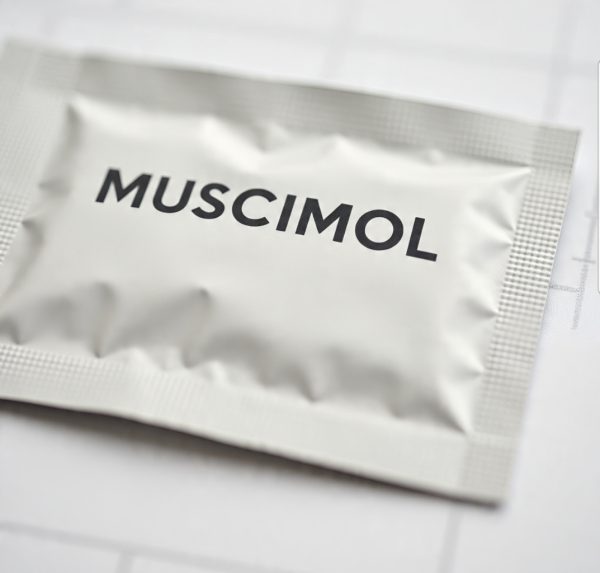 Buy Muscimol Canada – 99.9% pure muscimol HCl powder in sealed ChemLabs Canada vial, LC-MS/NMR certificate visible, lab-tested research chemical for Canadian buyers.