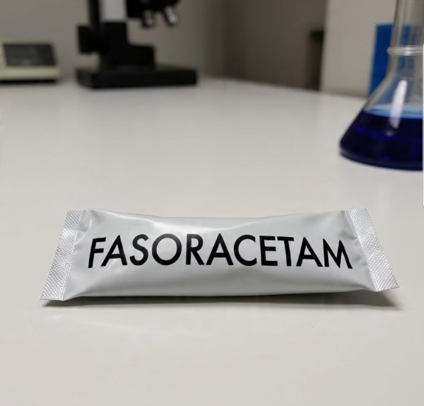 Buy Fasoracetam Canada – 99.9% high-purity fasoracetam monohydrate powder in sealed ChemLabs Canada vial, LC-MS/NMR certificate visible, lab-tested research chemical for Canadian buyers.